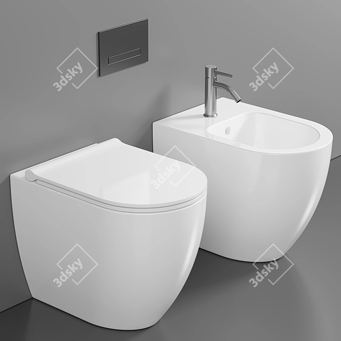 Modern Square WC Form by Alice Ceramica 3D model image 1