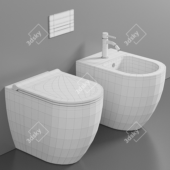 Modern Square WC Form by Alice Ceramica 3D model image 3