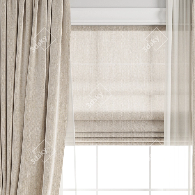 3D Curtain Model Kit 3D model image 3