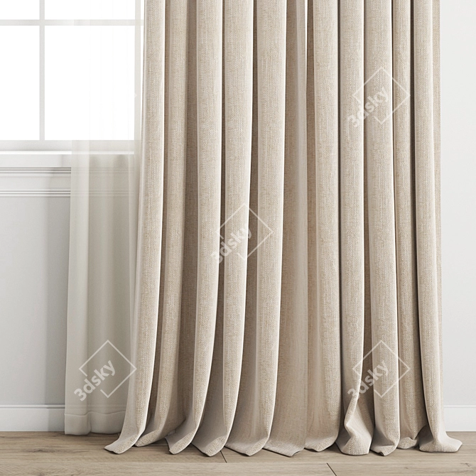 3D Curtain Model Kit 3D model image 4