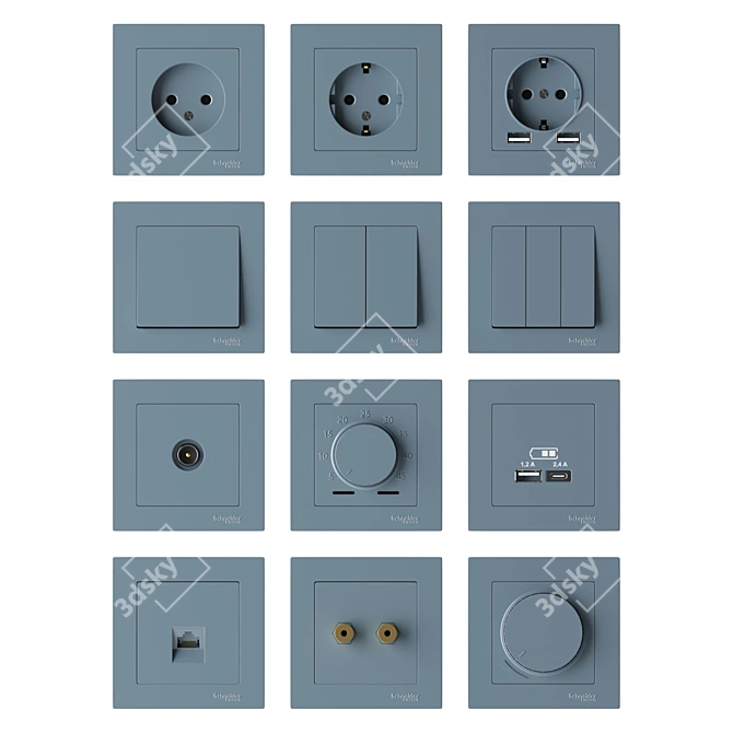 Sleek Atlasdesign Socket Set 3D model image 5