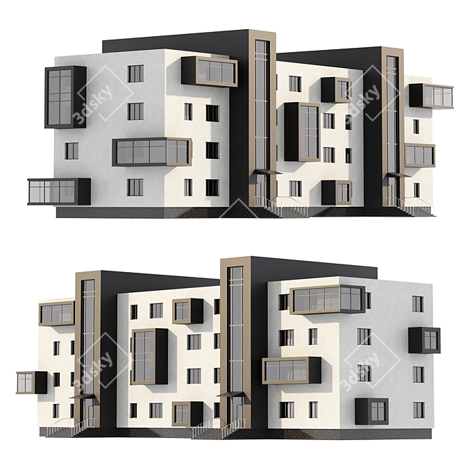 Modular Russian Apartment House 3D model image 1