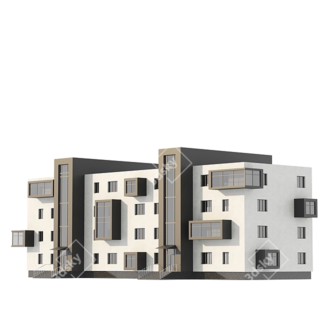 Modular Russian Apartment House 3D model image 2