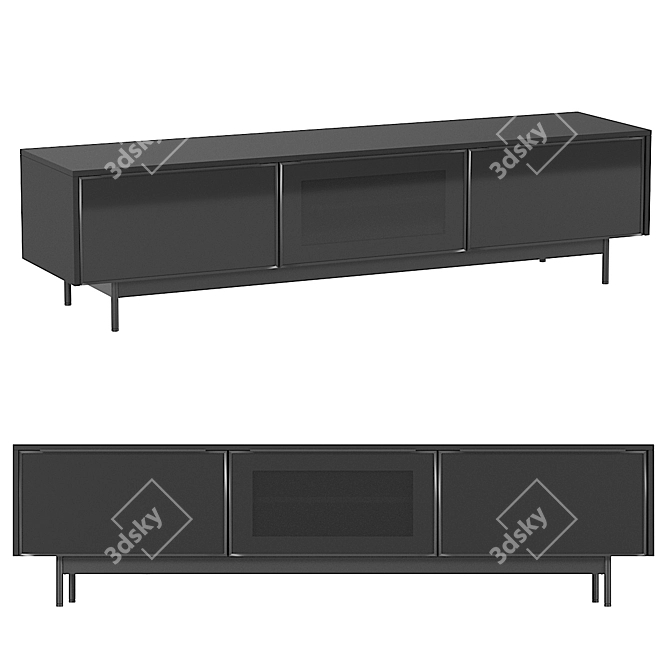 Sleek TV Cabinet with Glass Doors: RANNÄS IKEA 3D model image 1