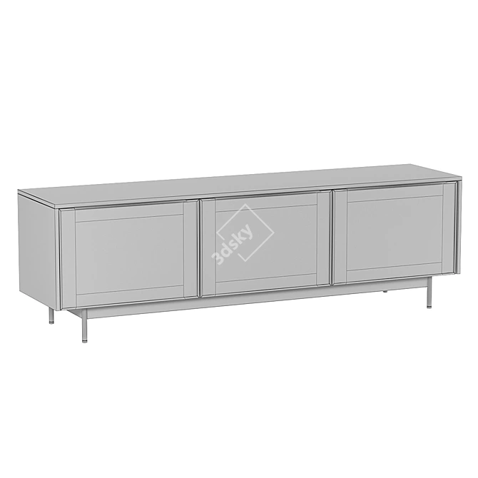 Sleek TV Cabinet with Glass Doors: RANNÄS IKEA 3D model image 5