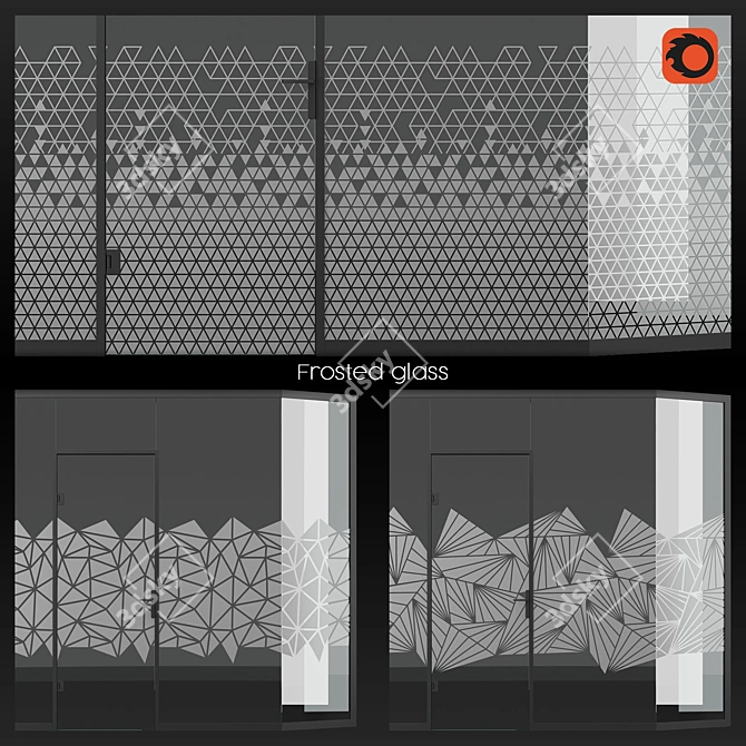 Frosted Glass Vinyl Film Set 3D model image 5