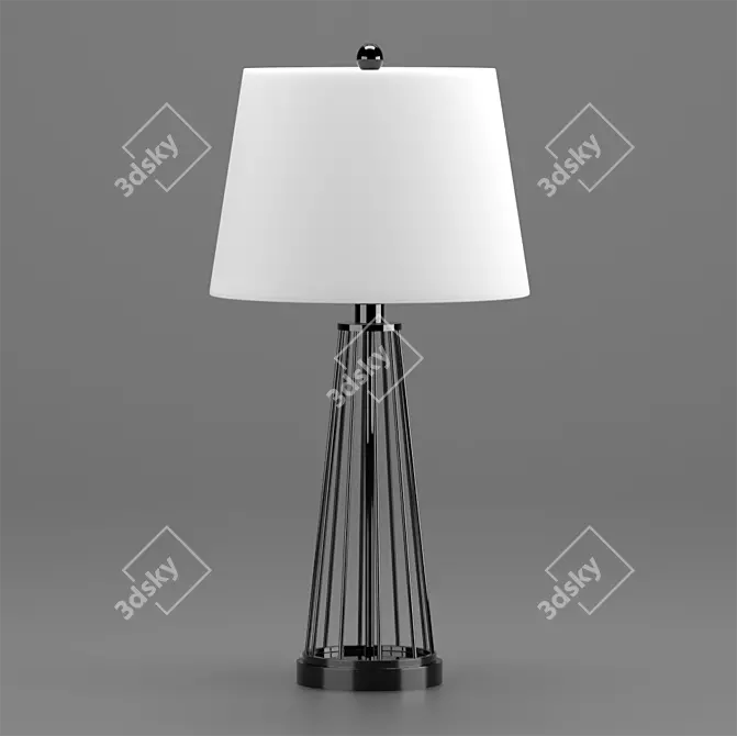 Sleek Noir Table Lamp 3D model image 2