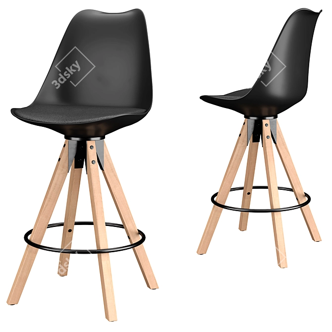 Elegant Mirabella Bar Stool - Perfect for Home or Office 3D model image 2