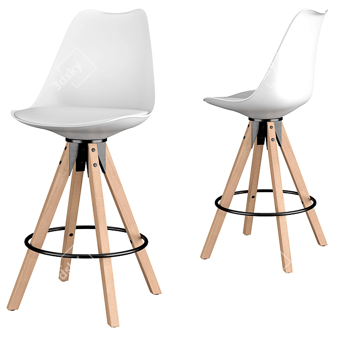 Elegant Mirabella Bar Stool - Perfect for Home or Office 3D model image 3