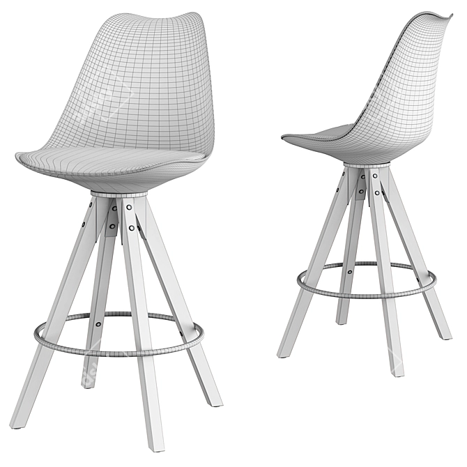 Elegant Mirabella Bar Stool - Perfect for Home or Office 3D model image 4
