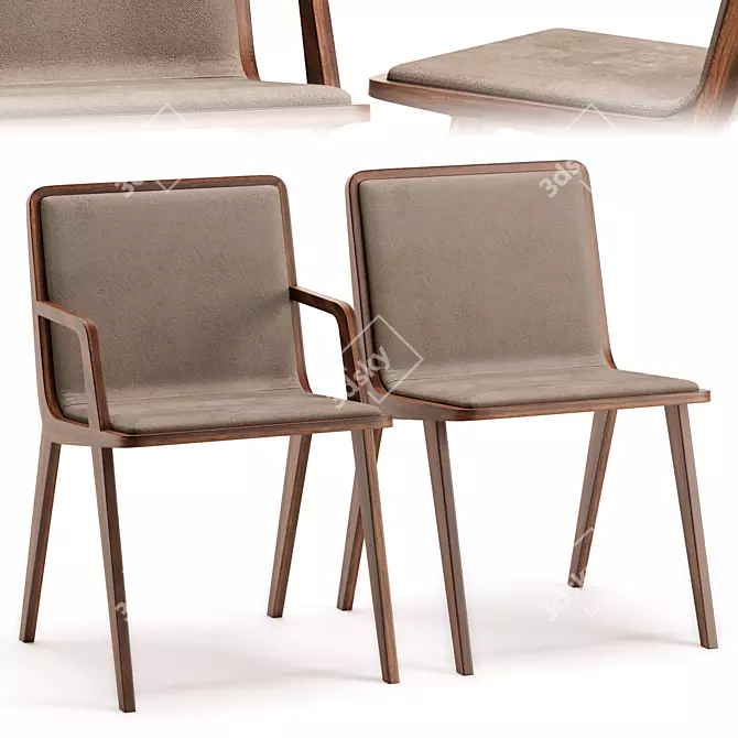 NORDIC Altinox Chair: Sleek Scandinavian Design 3D model image 1