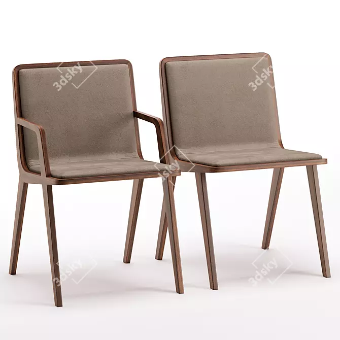 NORDIC Altinox Chair: Sleek Scandinavian Design 3D model image 2