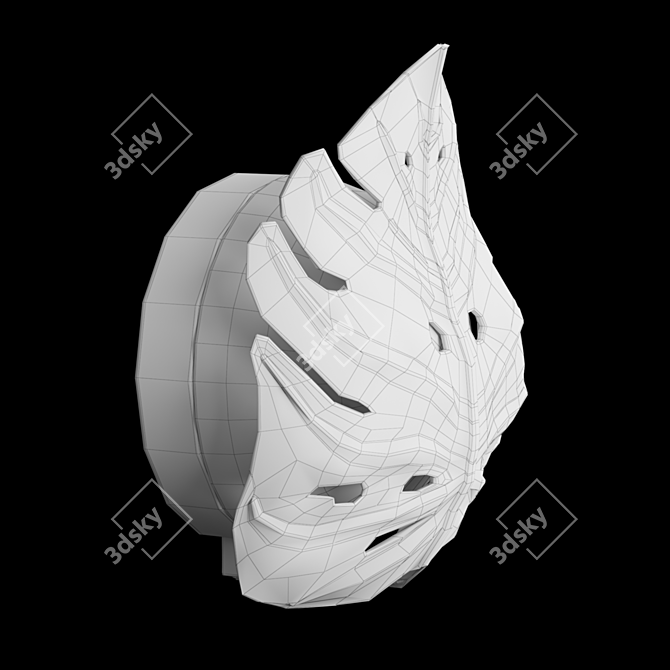 Golden Monstera Leaf Wall Sconce 3D model image 4