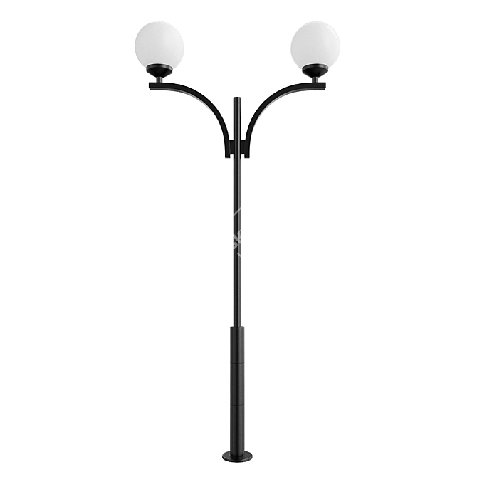 Park Street Metal Lamp Pole 3D model image 1