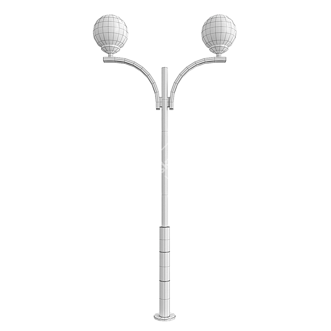 Park Street Metal Lamp Pole 3D model image 2