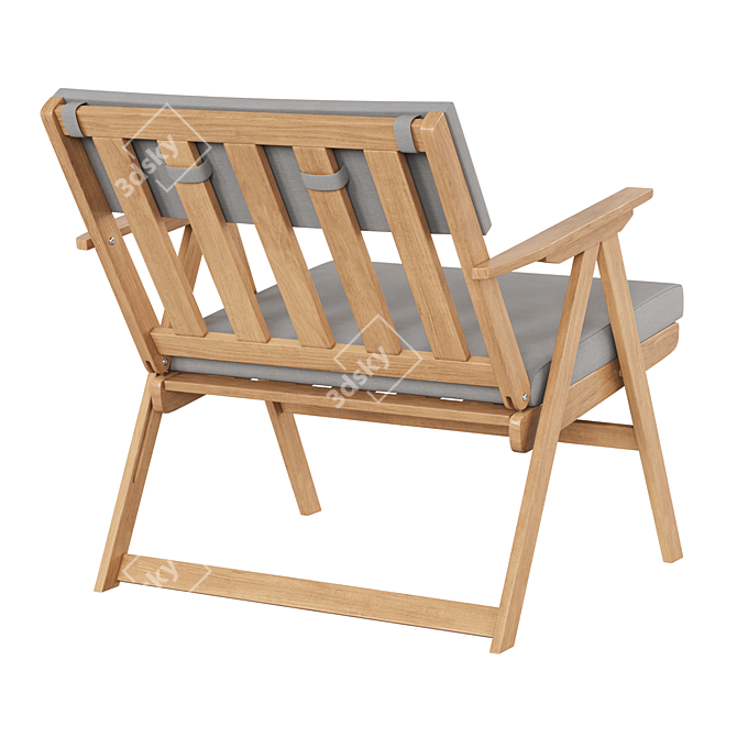 Folda Acacia Wood Garden Chair 3D model image 3