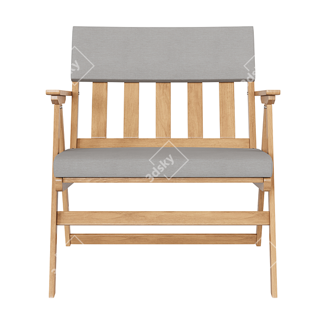 Folda Acacia Wood Garden Chair 3D model image 4