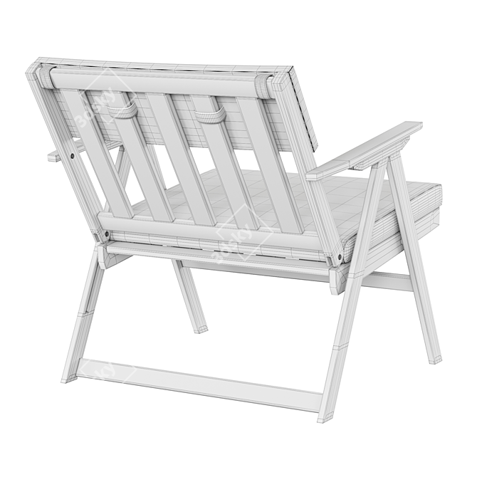Folda Acacia Wood Garden Chair 3D model image 6