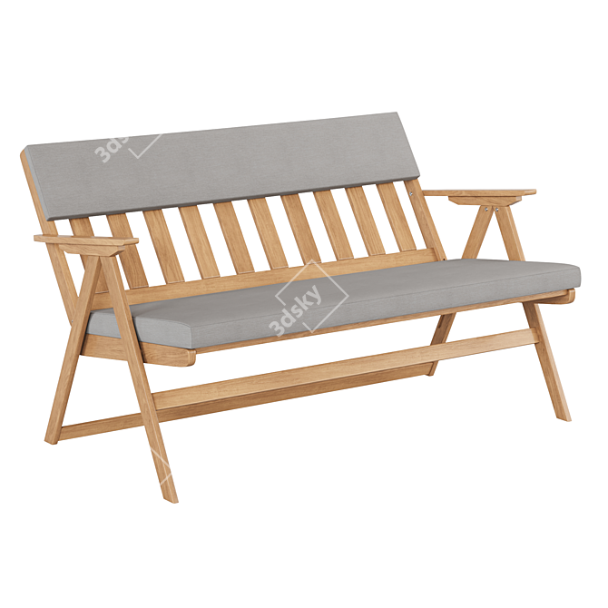 Folda Outdoor Garden Bench 3D model image 1