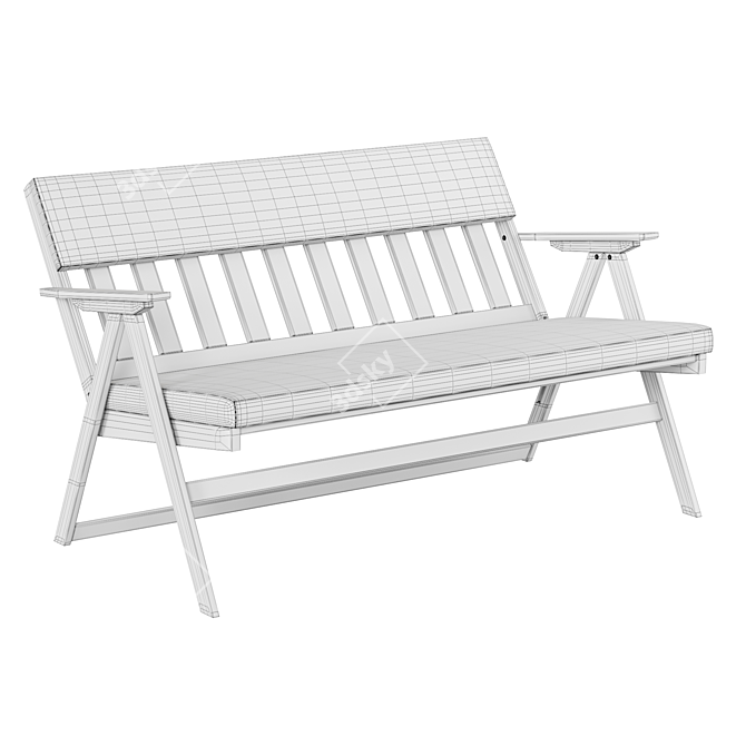Folda Outdoor Garden Bench 3D model image 5