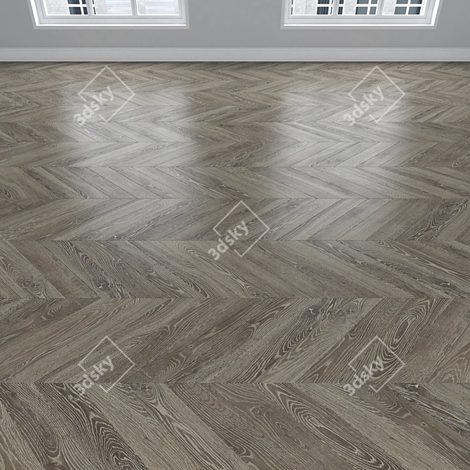 Oak Parquet Flooring Kit 3D model image 4