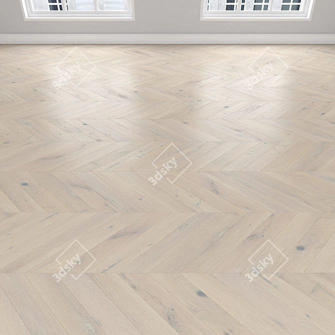 Oak Parquet: Linear, Chevron, Herringbone 3D model image 4