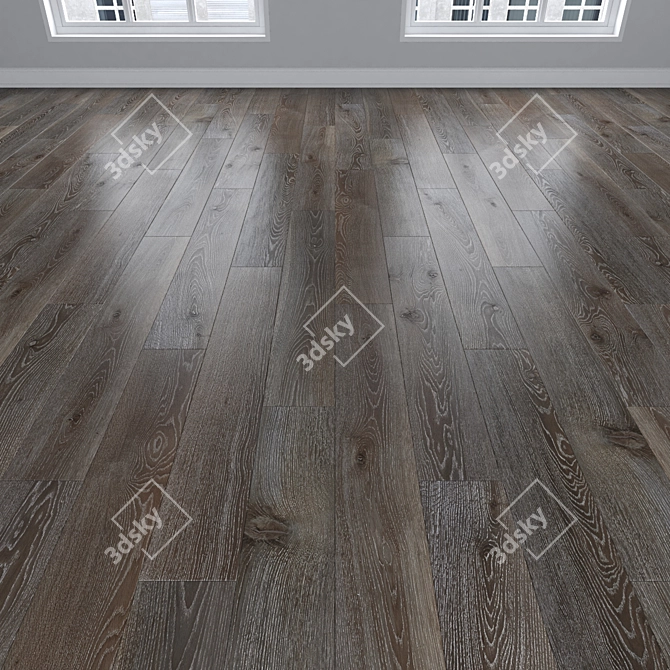 Premium Oak Parquet Flooring 3D model image 2