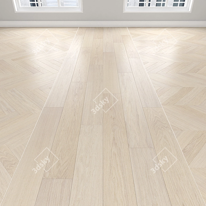 Oak Parquet Collection - Linear, Chevron & Herringbone 3D model image 1