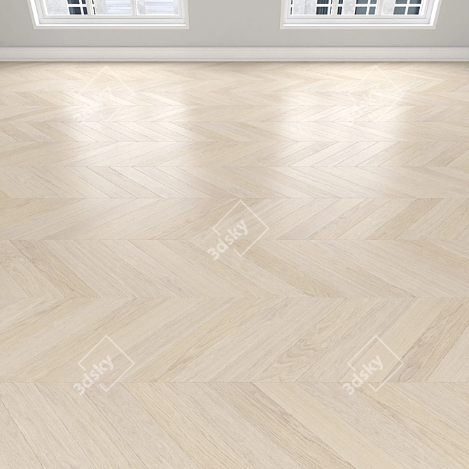 Oak Parquet Collection - Linear, Chevron & Herringbone 3D model image 4