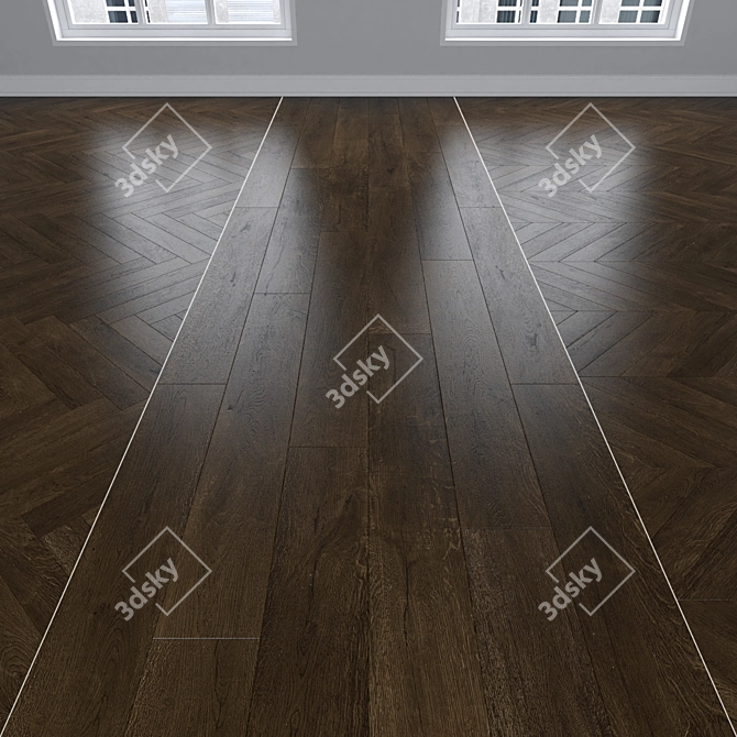 Oak Parquet: Stylish and Versatile Flooring 3D model image 1