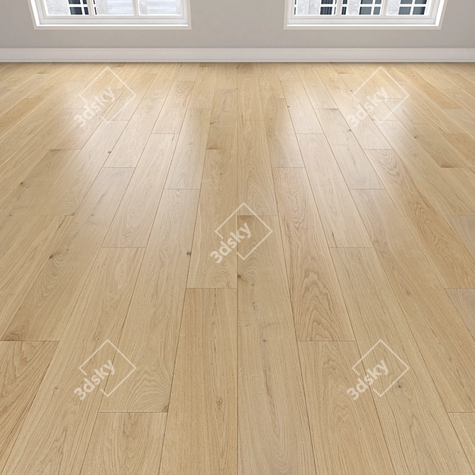 Oak Parquet Flooring: Versatile, High-quality Design 3D model image 2