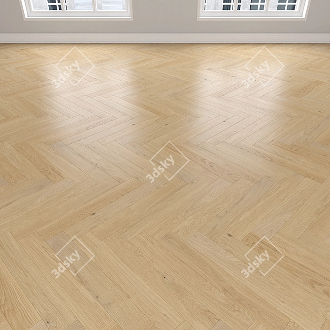 Oak Parquet Flooring: Versatile, High-quality Design 3D model image 3