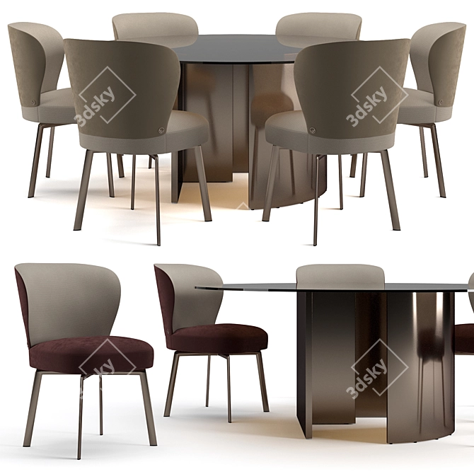 Luxury Fendi Casa Dining Set 3D model image 7