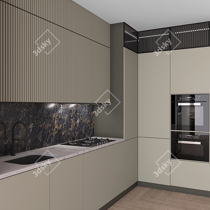 Modern Kitchen Corner Space 3D model image 2