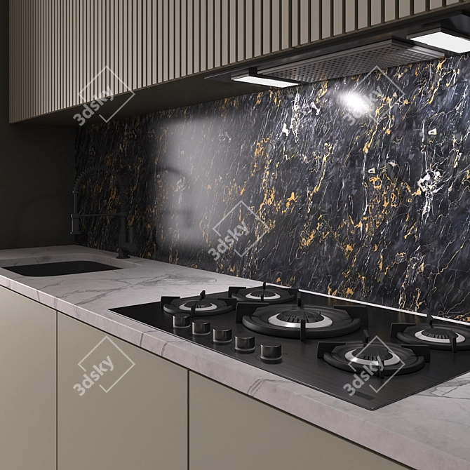 Modern Kitchen Corner Space 3D model image 3