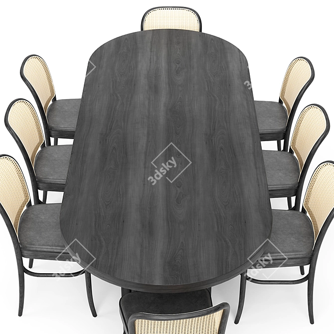 Elegant Dining Set 146 3D model image 2