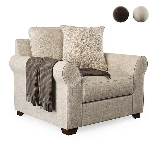 Amir Sofa Collection: Wilcot Armchair 3D model image 1