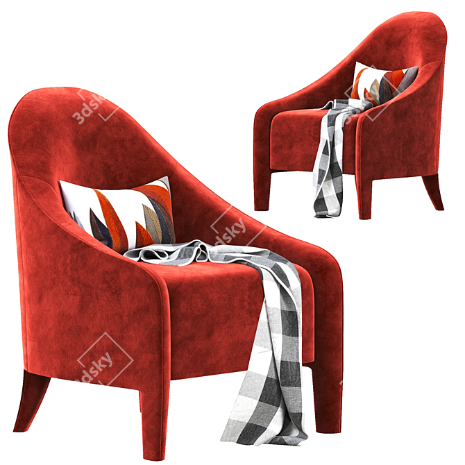 FENDI FF Audrey: Sleek Designer Armchair 3D model image 5