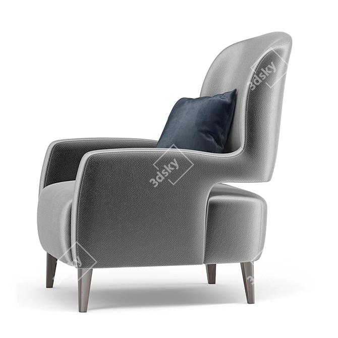 Title: Rubelli Casa Barbacan Modern Chair 3D model image 2
