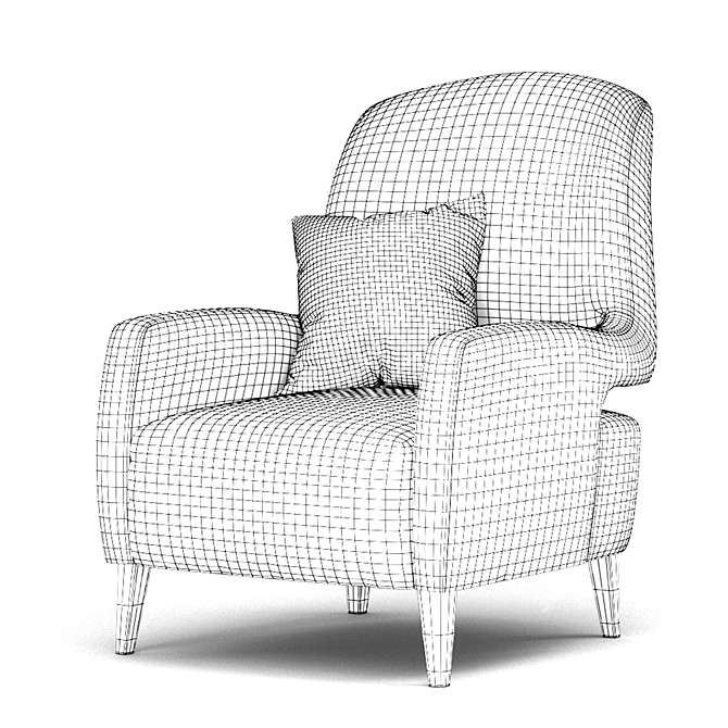 Title: Rubelli Casa Barbacan Modern Chair 3D model image 6