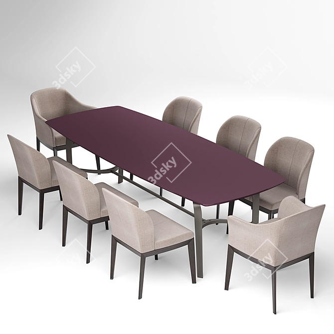 Giorgetti Comfort Chair & Elegant Blade Table 3D model image 5