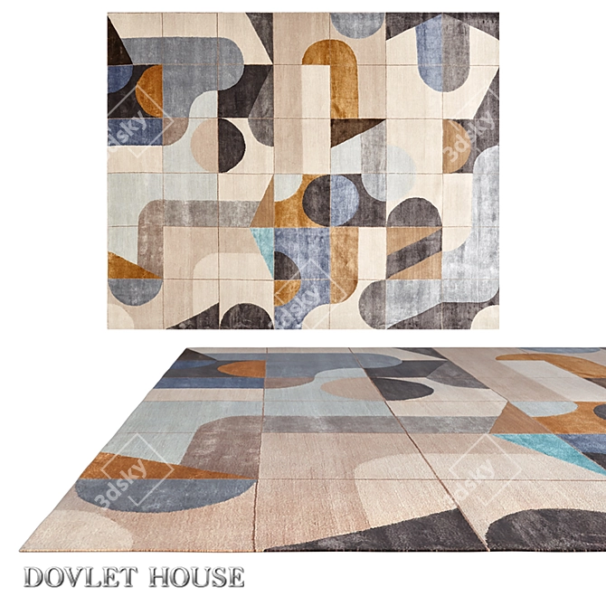 Silk and Wool Blend Carpet by DOVLET HOUSE 3D model image 1