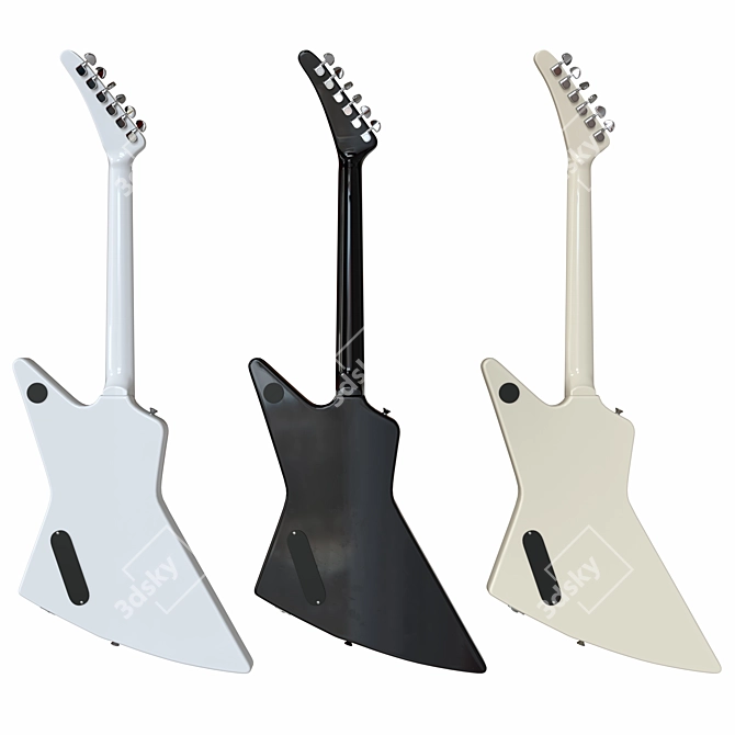 Gibson Explorer Electric Guitar (White, Black, Beige) 3D model image 3