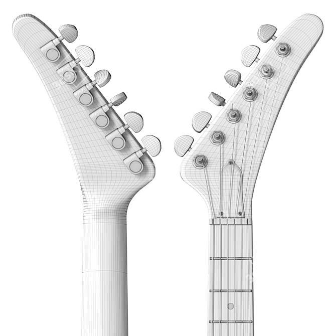 Gibson Explorer Electric Guitar (White, Black, Beige) 3D model image 5