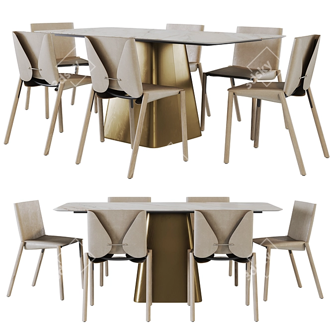 Koln + 1085 Edition: Elegant Dining Set 3D model image 1