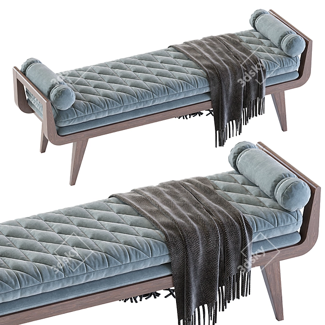 Santana Bench: Stylish Muslin Seating 3D model image 3