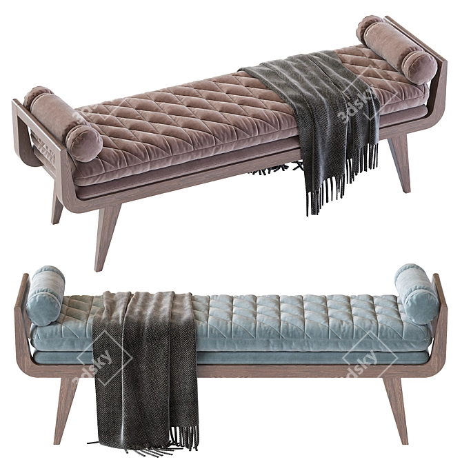 Santana Bench: Stylish Muslin Seating 3D model image 4