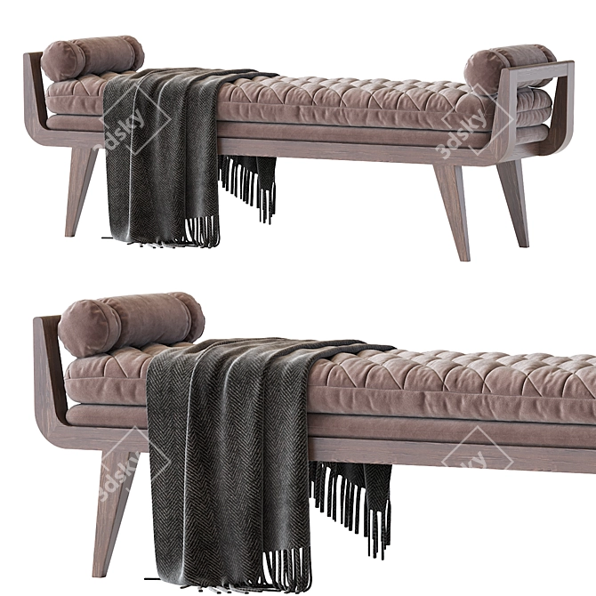 Santana Bench: Stylish Muslin Seating 3D model image 5