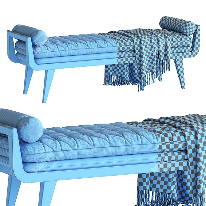 Santana Bench: Stylish Muslin Seating 3D model image 7