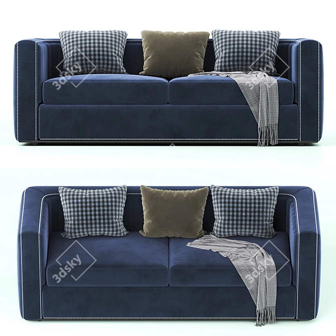 Elegant Indigo Sofa: Modern Design 3D model image 1